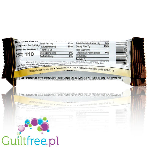 Healthsmart Keto Wise Fat Bombs Dark Chocolate solid bar 110kcal