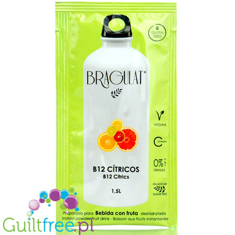 Bragulat Fruit Drink sugar free instant drink in a sachet, with B12 vitamin