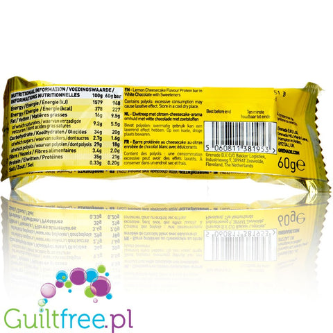 Grenade Carb Killa Lemon Cheesecake protein bar