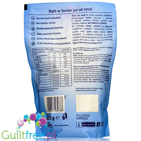 Sante Fit Musli Cranbery, Blueberry & Goji no added sugar