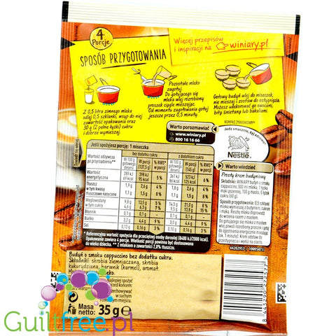 Winiary sugar free cappuccino pudding without sweeteners