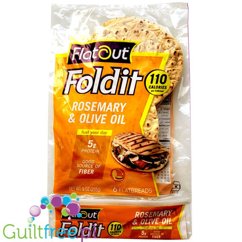 Flatout Bread Foldit Flatbreads - 6 flatbreads / Rosemary & Olive Oil