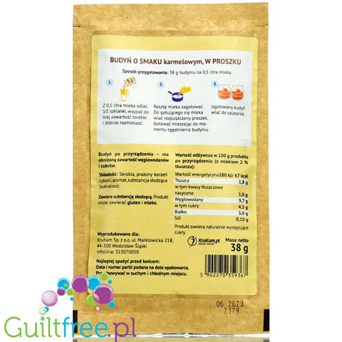 Fit Rec Caramel Pudding, sugar free instant pudding powder, 12 servings