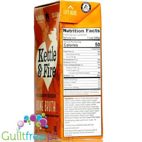 Kettle and Fire Bone Broth, Mushroom Chicken 16.9 oz