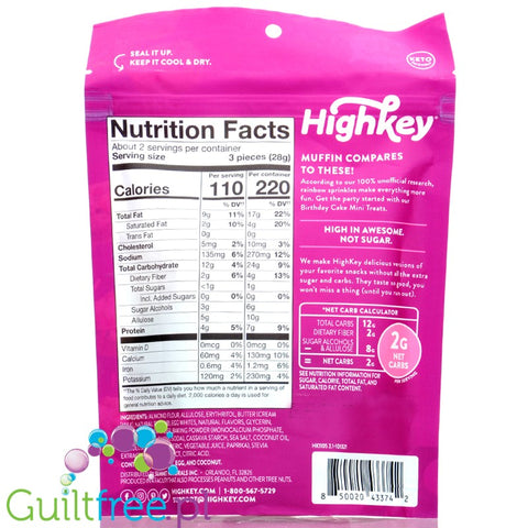 HighKey Snacks Keto Soft Baked Mini Treats Birthday Cake