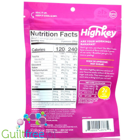 HighKey Snacks Keto Soft Baked Mini Treats Banana Nut Muffin