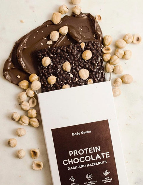 My Body Genius Sugar free protein chocolate Dark & Hazelnuts 150 g
