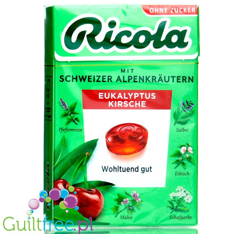 Ricola Eukalyptus Kirsche ohne Zucker 50g