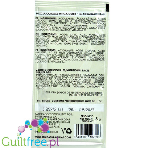 Bragulat Fruit Drink sugar free instant drink in a sachet, with vitamin C
