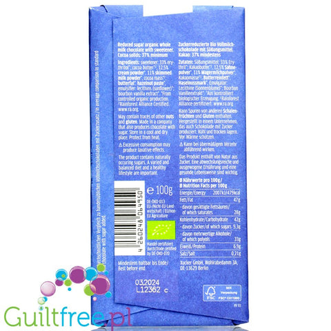 Xucker Organic milk-chocolate with erythritol