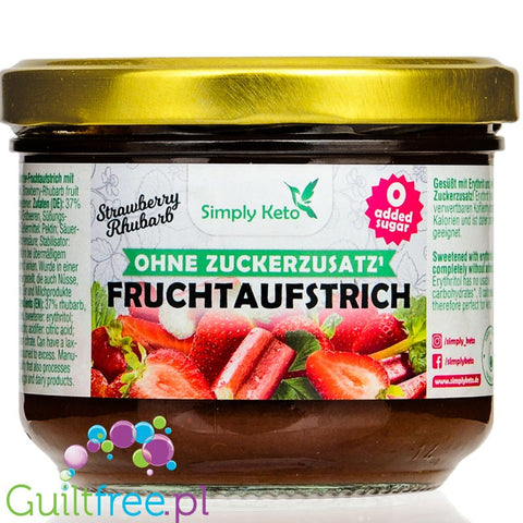 Simply Keto Rhubarb & Strawberry fruit spread 230g