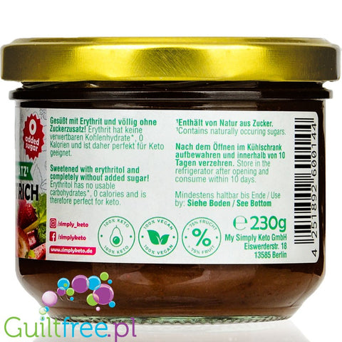Simply Keto Rhubarb & Strawberry fruit spread 230g