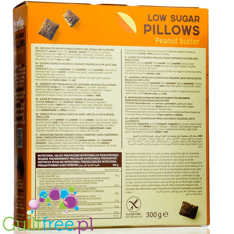 Turtle Low Sugar Peanut Butter Pillows - cereal pillows with peanut butter  gluten-free BIO 300g