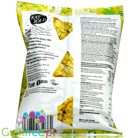 Emily Veg Thins Sour Cream & Onion crispy vegan vegetable tortilla chips