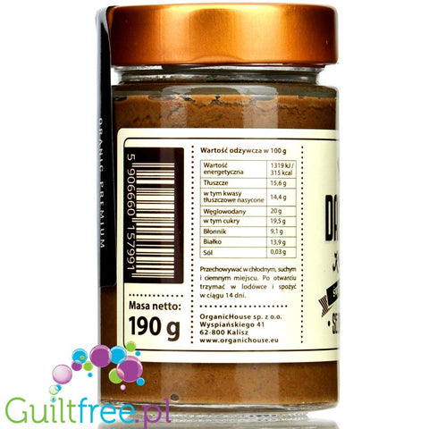 OrganicHouse Daktynella vegan date-coconut chocolate spread with no added sugar