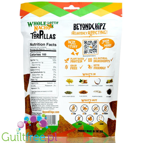 BeyondChipz Torpillas High Protein Tortilla Chips, Whole Lotta' Nacho
