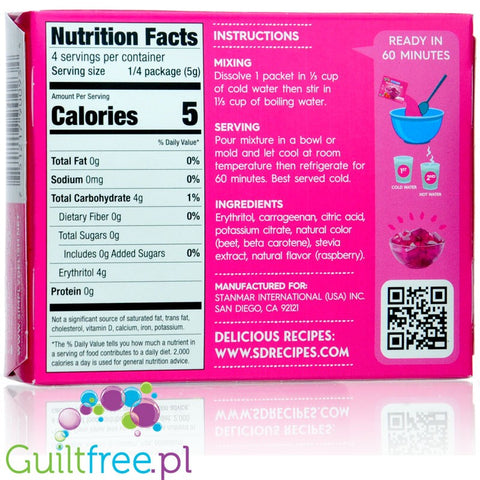 Simply Delish Natural Sugar Free Vegan Raspberry Jelly Dessert