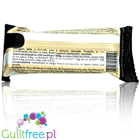 FitPrn Wafer Proteico Nocciola Bianca - White Choco & with Hazelnut and Gianduia