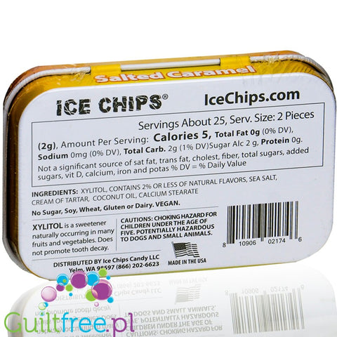 Ice Chips Sugar Free Candy 50g (1.76oz.) Salted Caramel