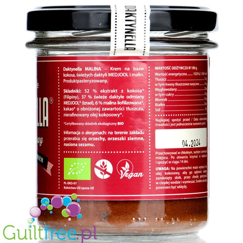 Organic House Dactinella Raspberry - raspberry date-coconut cream without added sugar, vegan & organic