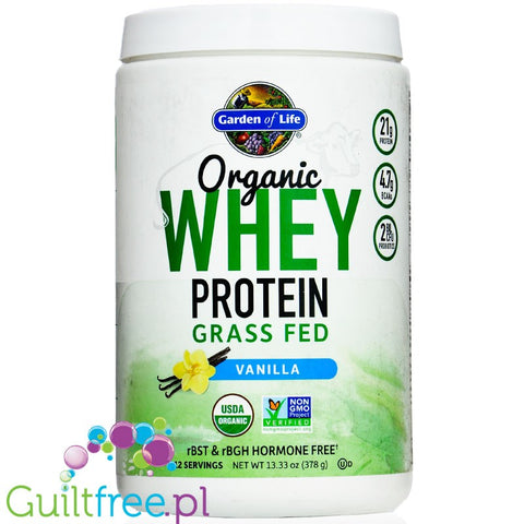 Garden of Life Organic Whey  - Grass Fed, Vanilla - 378 g