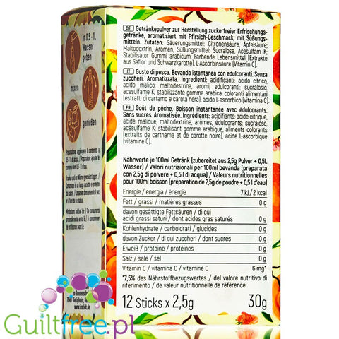 INSTICK Peach Sticks sugar free instant drink