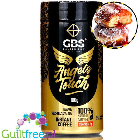 GBS Angel's Touch instant flavored coffee with caffeine boost,  bud with a rose