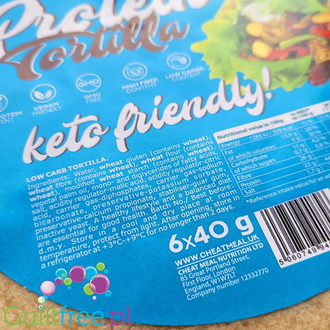 Cheat Meal Protein Tortilla - soft high protein, redrced carbs tortilla wraps
