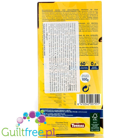 Torras Fitstyle MUST Crunchy Salted Caramel - gluten-free protein chocolate without sugar and maltitol