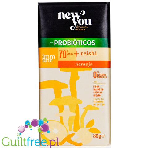 NewYou Immune Chocolate 70% Cacao + Reishi, Orange 80g
