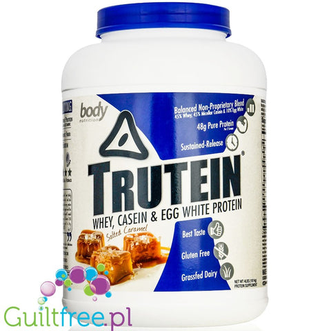 Body Nutrition Trutein Salted Caramel / 4 lb Whey, Casein & Egg White protein powder