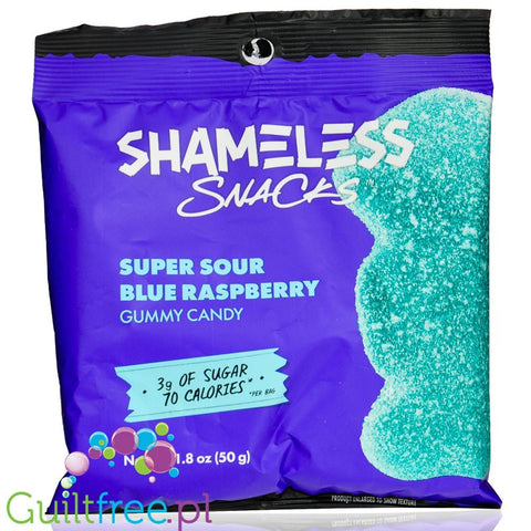 Shameless Snacks Gummy Candy - Super Sour Blue Raspberry 