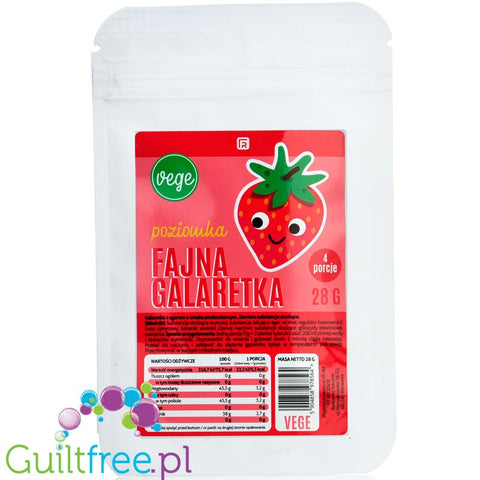 FitRec Fajna Galaretka Vege WIld Strawerry 28g, vegan sugar-free jelly, 5kcal per serving
