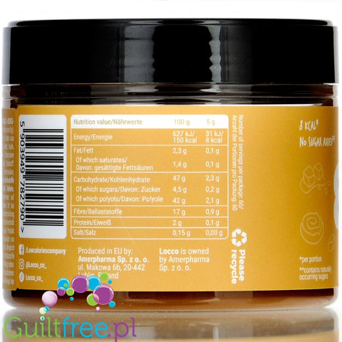 Locco 8kcal Caramel Cookie - low calorie & low fat thick sugar free spread