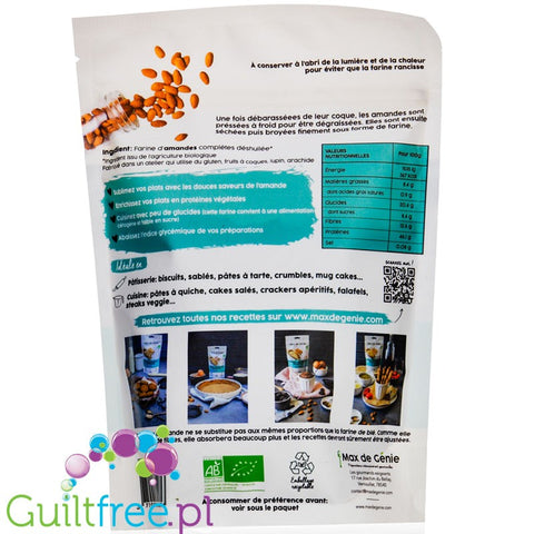Max De Génie Organic Degreased Almond Flour all-natural lightly roasted Almond Flour