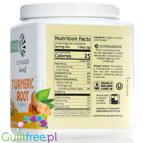 Sunwarrior Turmeric Root Powder 490g