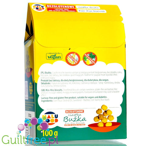 Malu Food gluten free, sugar free kiss-kiss shortbread cookies