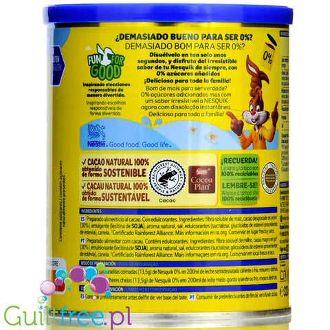 Nestlé Nesquik 0% no added sugar cocoa drink instant with stevia 0,32kg