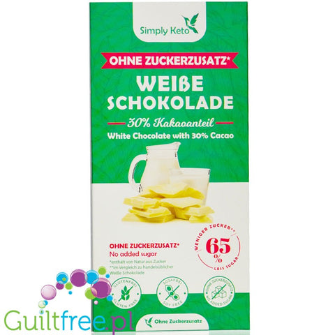 Simply Keto White Chocolate - keto biała czekolada bez dodatku cukru i maltitolu