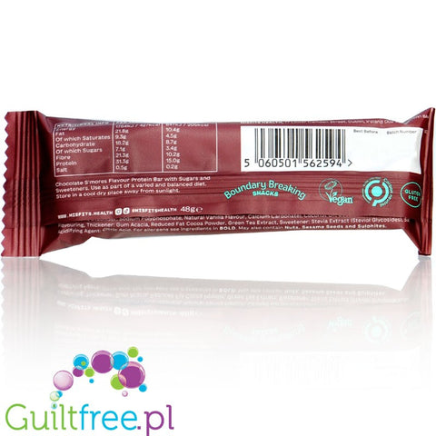 Misfits Plant Milk Chocolate & S'mores - wegański baton proteinowy ze stewią