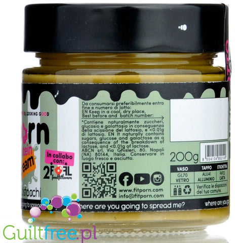 FitPrn Crema Proteica 35% di Pistacchio - proteinowy krem pistacjowy bez dodatku cukru i bez laktozy