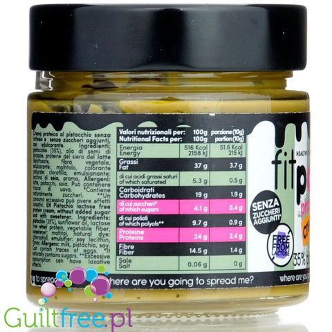 FitPrn Crema Proteica 35% di Pistacchio - proteinowy krem pistacjowy bez dodatku cukru i bez laktozy