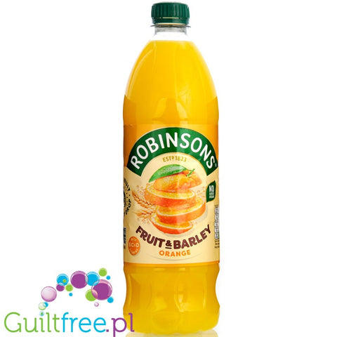Robinsons Real Fruit Barley Orange - skoncentrowany syrop do rozcieńczania bez cukru i kalorii, Pomarańcza