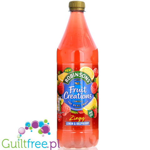Robinsons Fruit Creations Zingy Lemon & Raspberry Squash - podwójnie skoncentrowany syrop do rozcieńczania bez cukru i kalorii