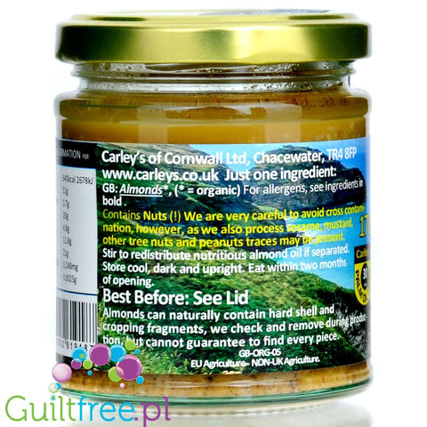 Carley's organic roasted almond butter without salt and sugar 170g