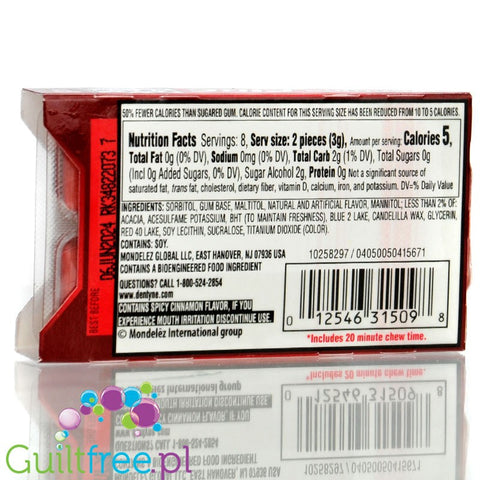 Dentyne Fire Spice Cinnamon - ostra guma do żucia bez cukru, Cynamonowa