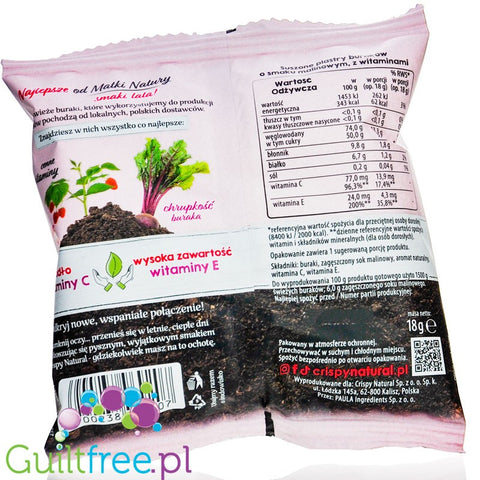 Crispy Natural Raspberry Beetroot - crispy beetroot slices in raspberry juice