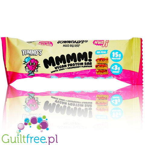 Yummo's Vegan Protein Bar White Choc Raspberry  55g