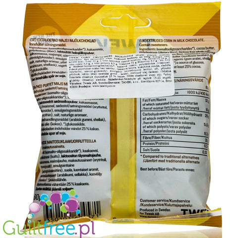 TWEEK Sweets With Benefits Corn Crunchers, no added sugar, 50% fiber