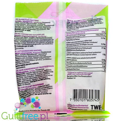 TWEEK Sweets With Benefits Very Vegan no added sugar fruit jellies, 50% fiber